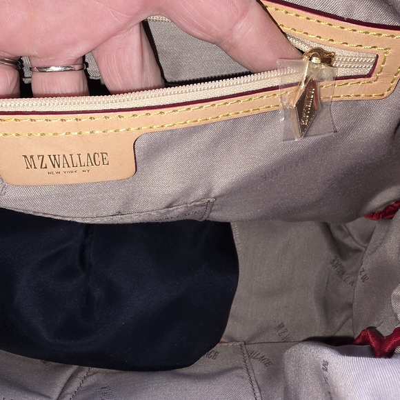 NWOT! MZ Wallace Dark Blue Shoulder Bag with Gold Details - Picture 4 of 15